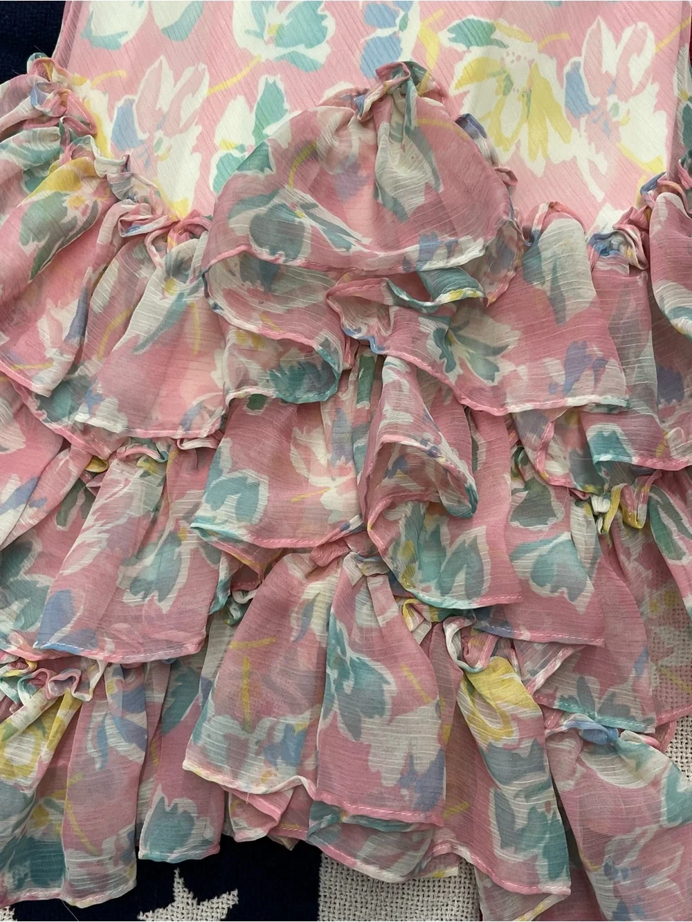 Ralph Lauren Pink Floral Ruffle Dance Dress Girls Size 10